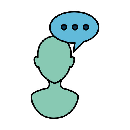 Human profile with speech bubble vector illustration designのイラスト素材