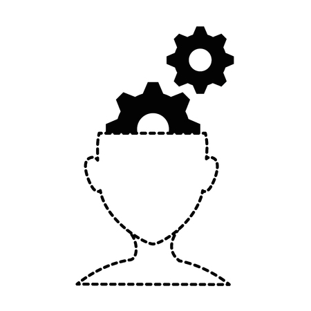 A human profile with gears vector illustration designのイラスト素材