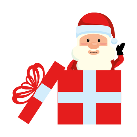cute santa claus with gift present vector illustration designのイラスト素材