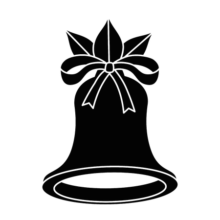 christmas bell with bowntie vector illustration designのイラスト素材