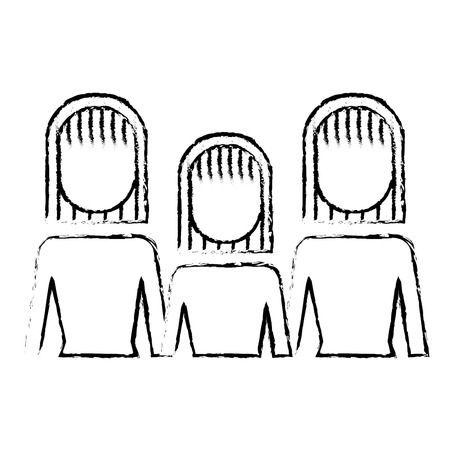 Portrait business woman teamwork partnership illustration sketch design.のイラスト素材
