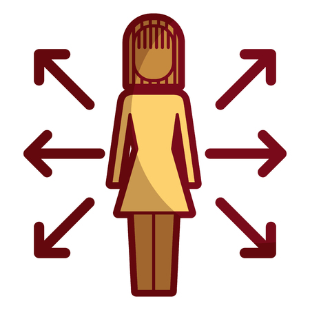Woman with arrows icon.のイラスト素材
