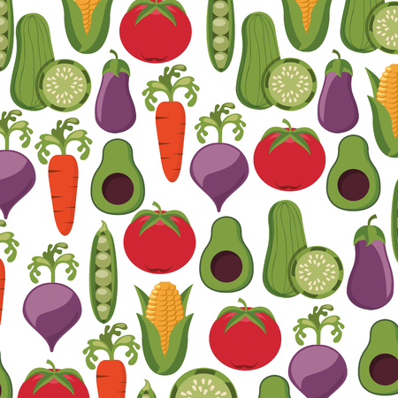 seamless pattern vegetables nutrition diet vector illustrationのイラスト素材