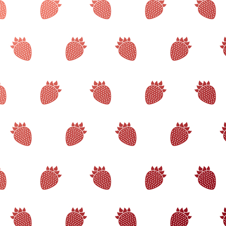 fresh strawberry fruit seamless pattern vector illustrationのイラスト素材