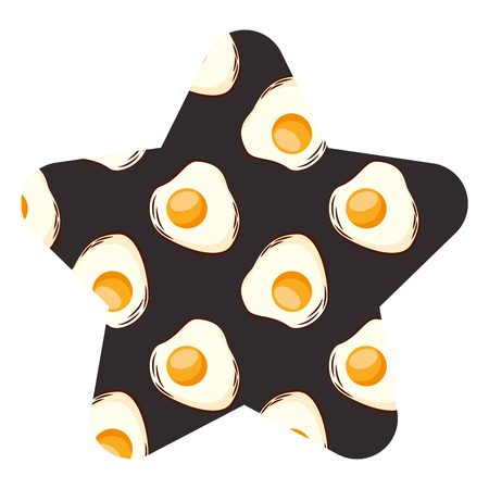 eggs fried breakfast food seamless pattern vector illustration star shape designのイラスト素材