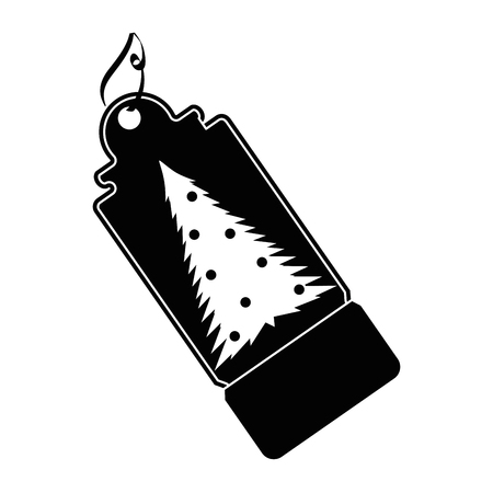 christmas tag hanging icon vector illustration designのイラスト素材