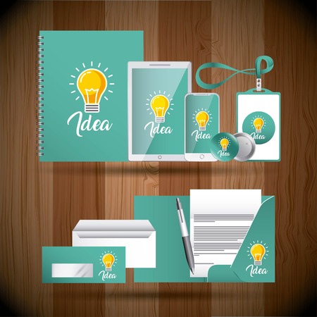 corporate identity for creative agency template design vector illustrationのイラスト素材