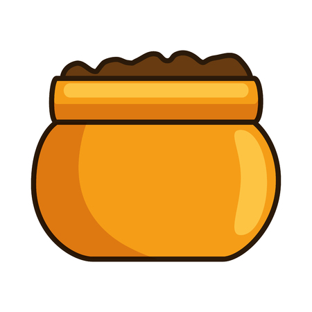 flower pot with earth vector illustration designのイラスト素材