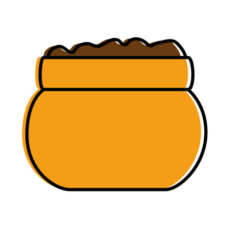 flower pot with earth vector illustration designのイラスト素材