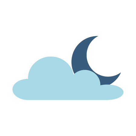 weather cloud with moon vector illustration designのイラスト素材