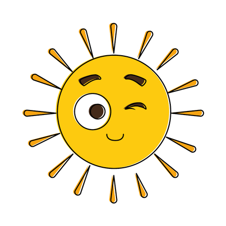Summer sun accomplice character vector illustration designのイラスト素材