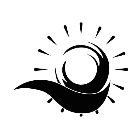 summer sun with wind vector illustration designのイラスト素材