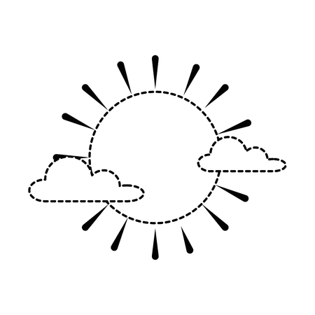 summer sun with clouds vector illustration designのイラスト素材
