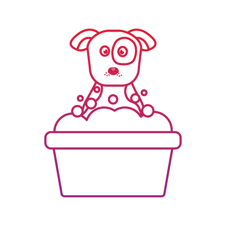 Dog or puppy in tub pet icon image vector illustration designのイラスト素材