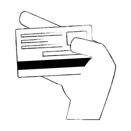 Hand with credit card vector illustration design.のイラスト素材