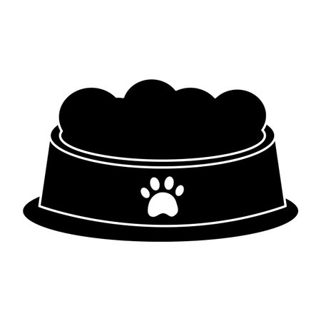 food bowl pet icon image vector illustration design  blackのイラスト素材