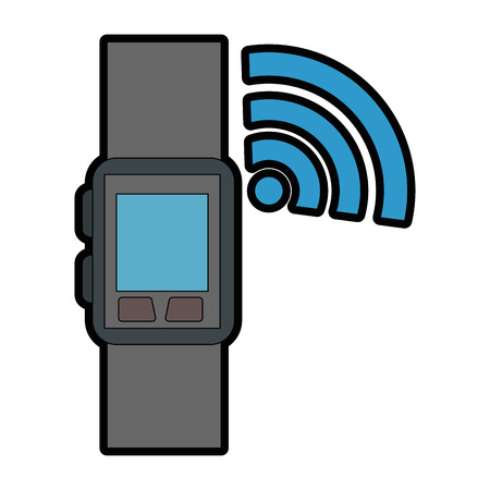 smart watch with wifi signal vector illustration designのイラスト素材