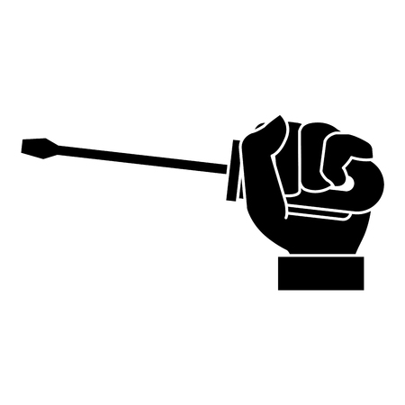 Hand with screwdriver isolated icon vector illustration design.のイラスト素材