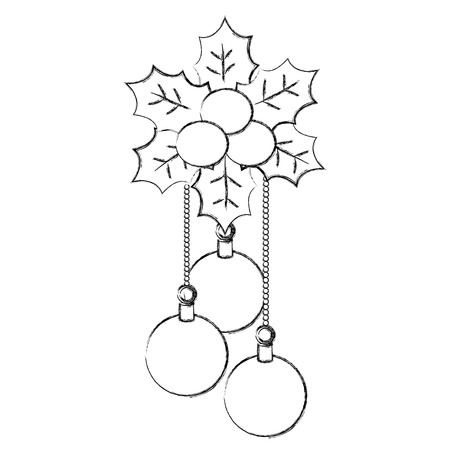 christmas ball hanging icon vector illustration designのイラスト素材