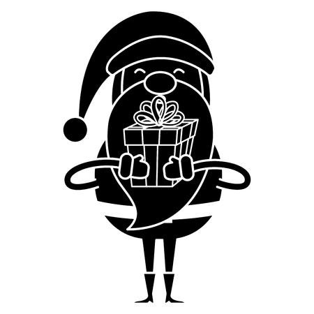 cute santa claus with gift present vector illustration designのイラスト素材