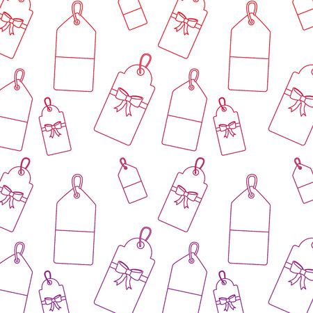 Gift tags christmas related pattern image vector illustration design red to purple ombre lineのイラスト素材