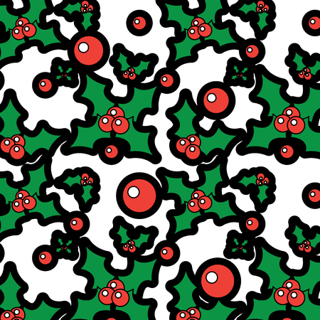 Holly berries christmas related pattern image vector illustration designのイラスト素材
