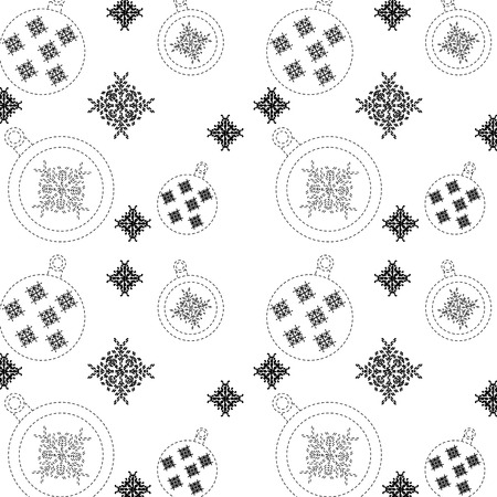 Balls ornament christmas related pattern image vector illustration design black doのイラスト素材