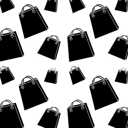 Shopping bag pattern image vector illustration design black and whiteのイラスト素材
