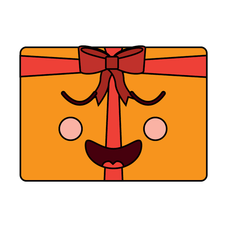 A gift box happy emoji icon image vector illustration designのイラスト素材