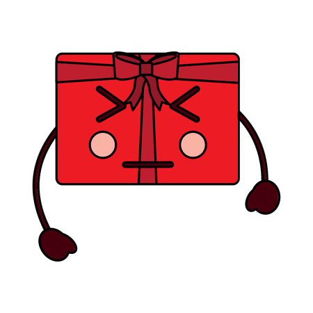 A gift box angry emoji icon image vector illustration designのイラスト素材