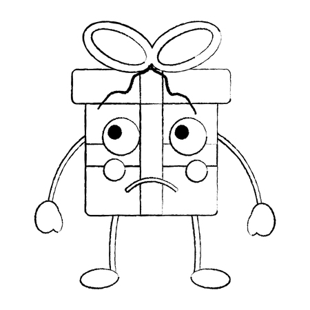 gift box sad crying emoji icon image vector illustration design のイラスト素材