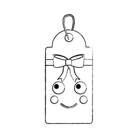 A gift or price tag happy emoji icon image vector illustration designのイラスト素材