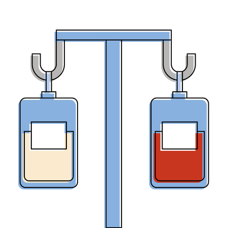 medicine and blood bags hanging vector illustration designのイラスト素材