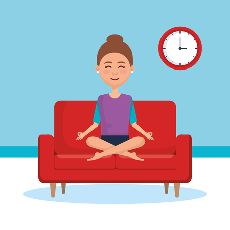 business people meditation lifestyle in workplace vector illustration designのイラスト素材