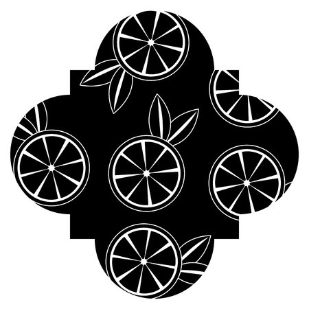 Frame with oranges pattern background vector illustration designのイラスト素材