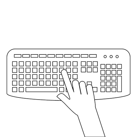 User with keyboard icon vector illustration design.のイラスト素材