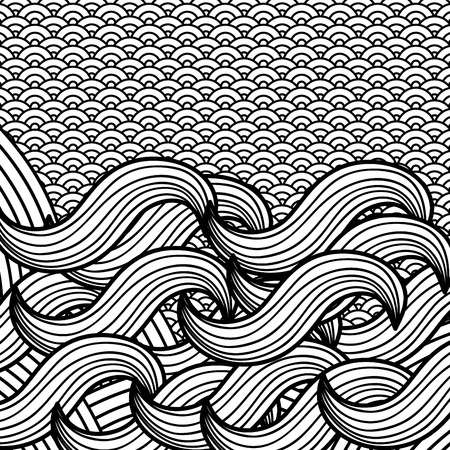 Abstract adult coloring art vector illustration design.のイラスト素材