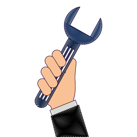 Hand with wrench key isolated icon vector illustration designのイラスト素材