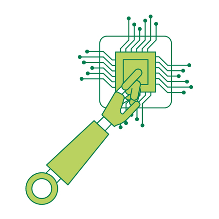 processor circuit with robot hand vector illustration designのイラスト素材