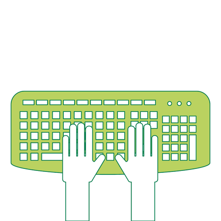 User with keyboard iconのイラスト素材