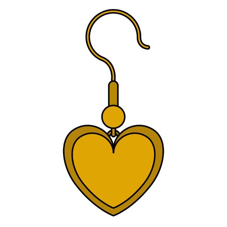 earrings with heart shape vector illustration designのイラスト素材