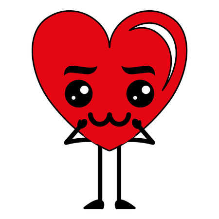 heart love sad kawaii character vector illustration designのイラスト素材