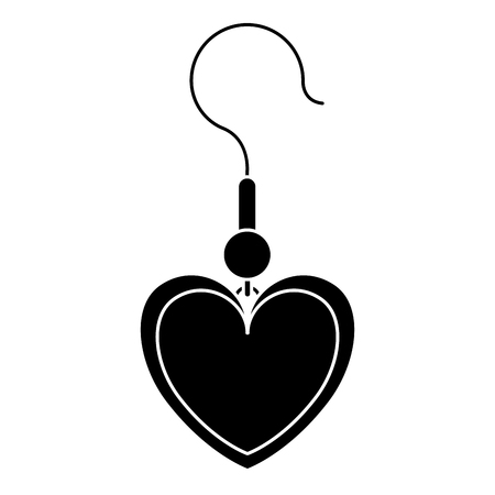 earrings with heart shape vector illustration designのイラスト素材