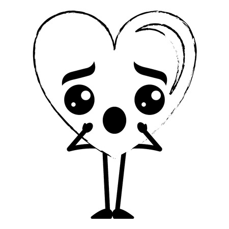 heart love confused character vector illustration designのイラスト素材