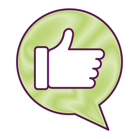 speech bubble with hand like image vector illustrationのイラスト素材