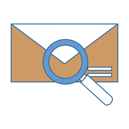 Mail envelope with magnifying glass. Vector illustration design.のイラスト素材