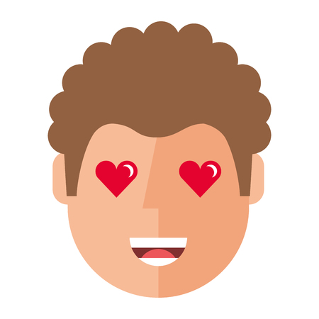 lovely young man avatar character vector illustration designのイラスト素材