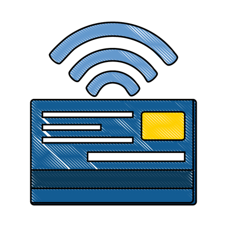 credit cards with WiFi signal vector illustration designのイラスト素材