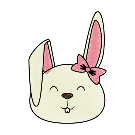 Cute little rabbit icon vector illustration designのイラスト素材