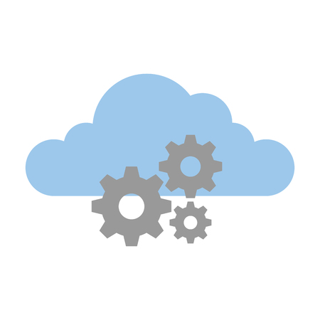 A cloud with gears icon vector illustration designのイラスト素材